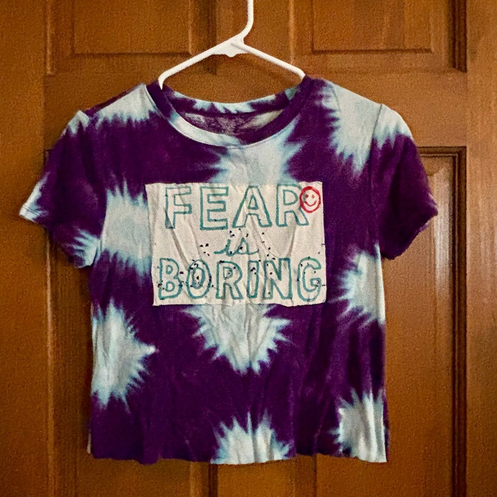 Purple and White Tie-Dye Graphic Tee